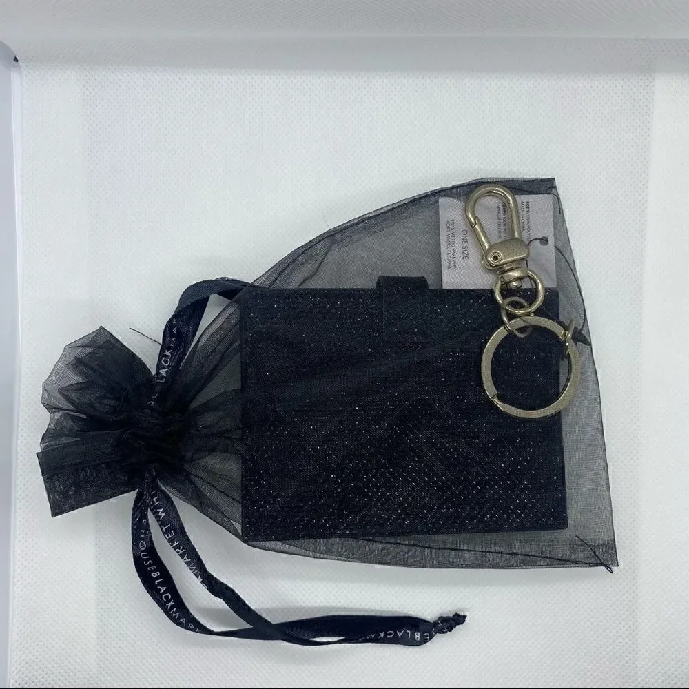 NWT White House Black Market Black Textured Card Case
